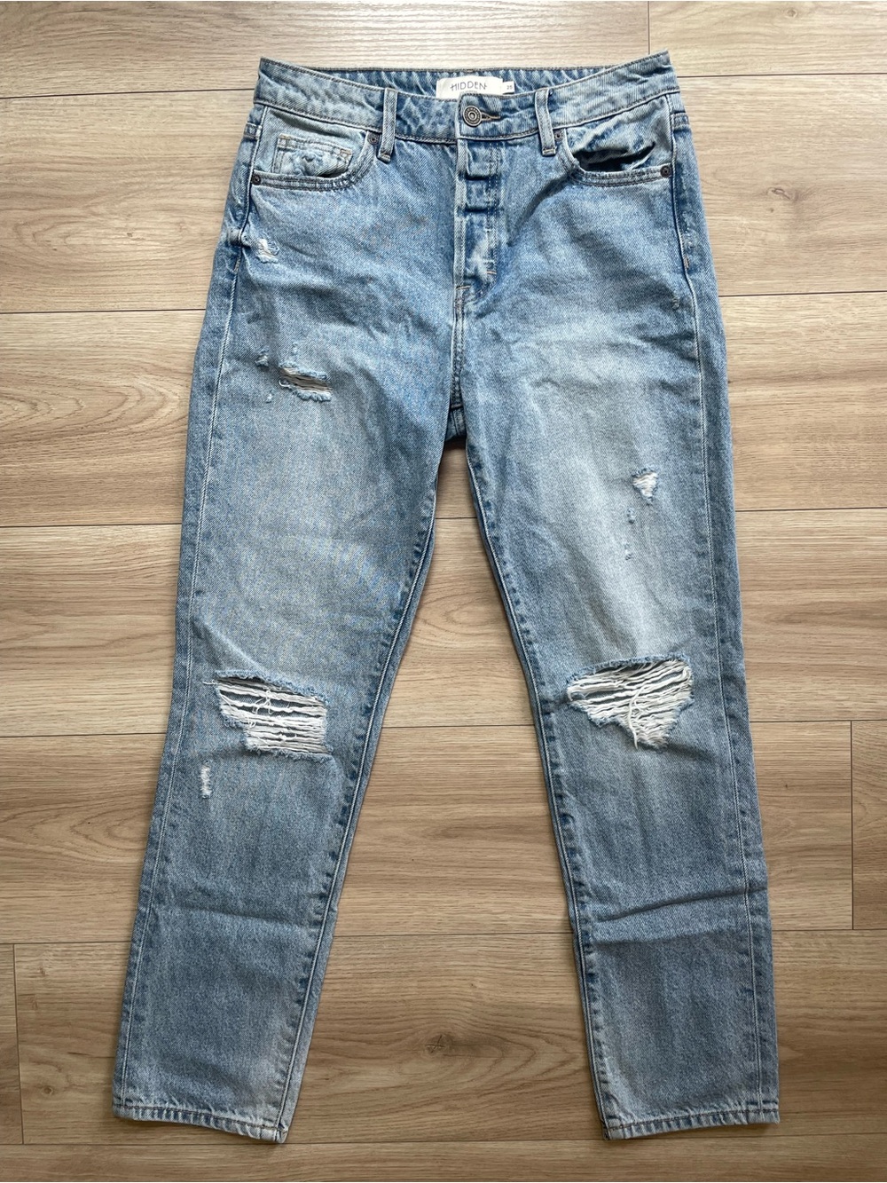 Hidden Women’s Light Blue Distressed Slim Jeans